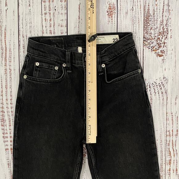 rag & bone Wren Slim Highland Black Jeans Women 23 High Rise Ankle Stretch - Picture 4 of 9